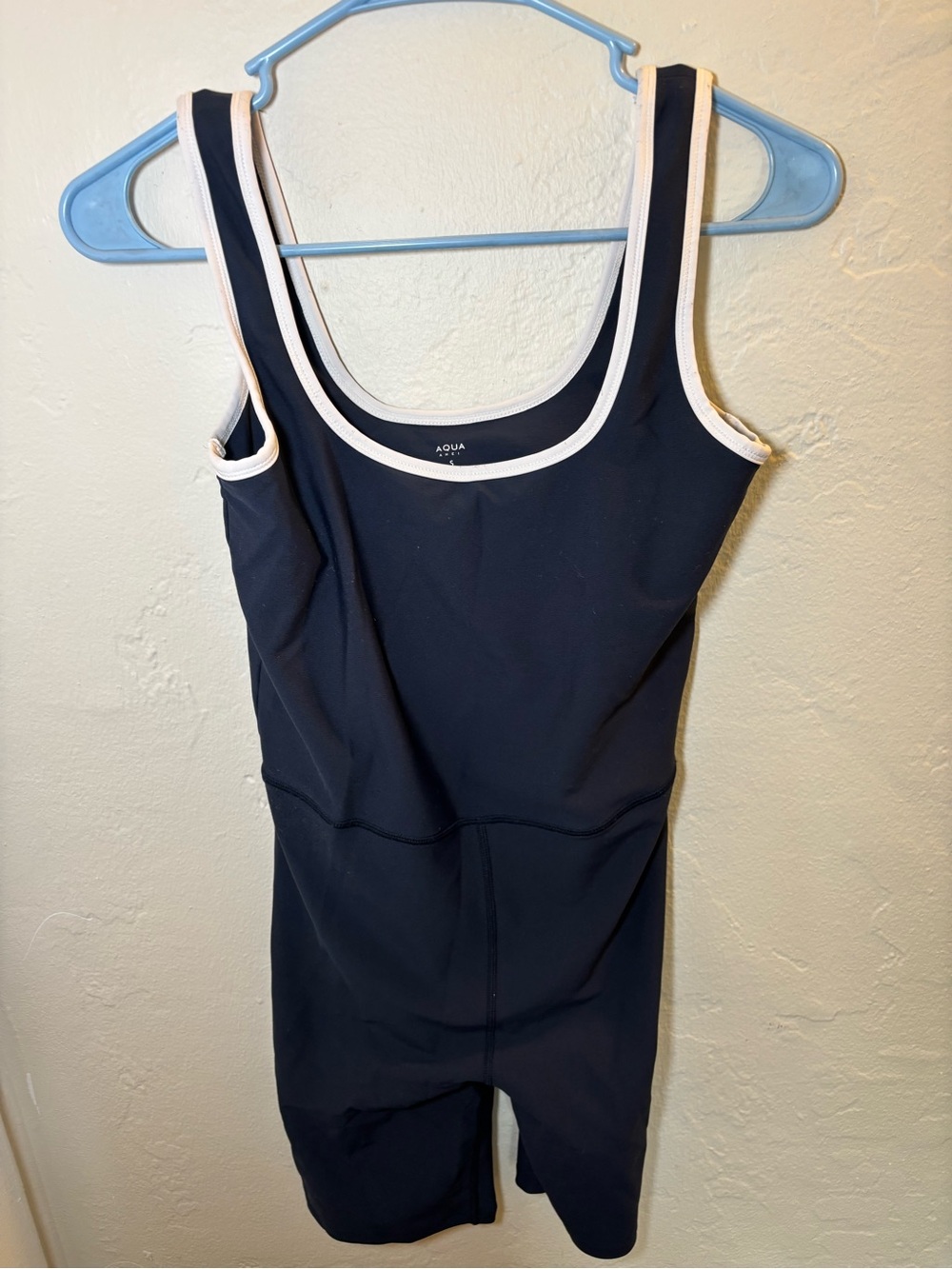 Aqua Navy and White Trim Women’s One-Piece Swim Suit